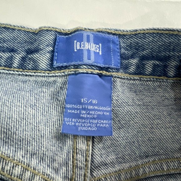 B.E. Blues Vintage Light Wash Denim High Rise Waist Mom Jean Shorts 15/16 31” - Picture 9 of 10